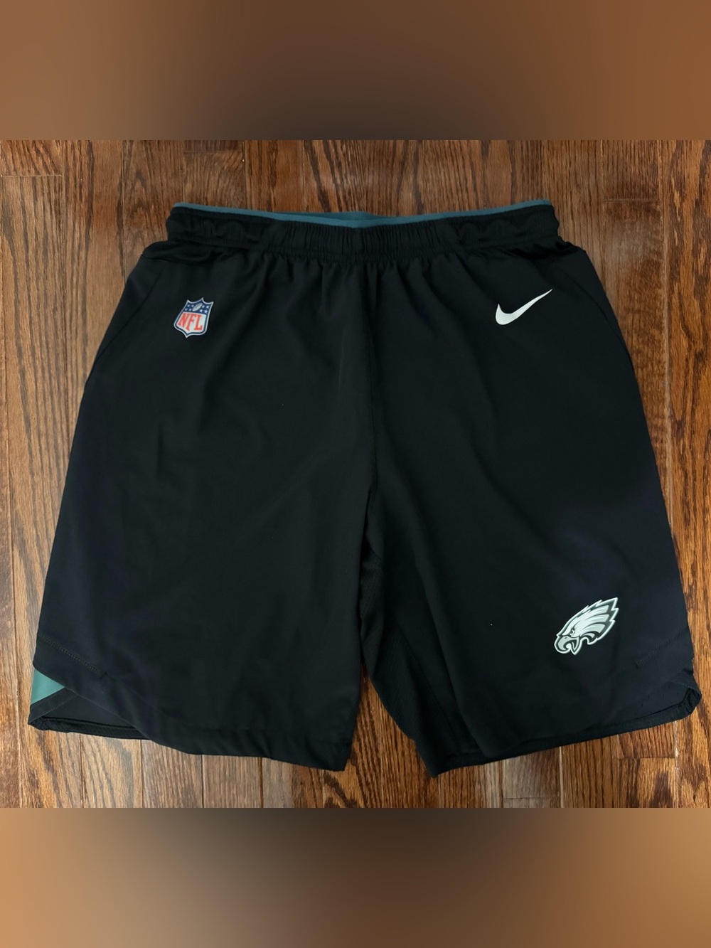 Nike Black Philadelphia Eagles Athletic Shorts with White Logos